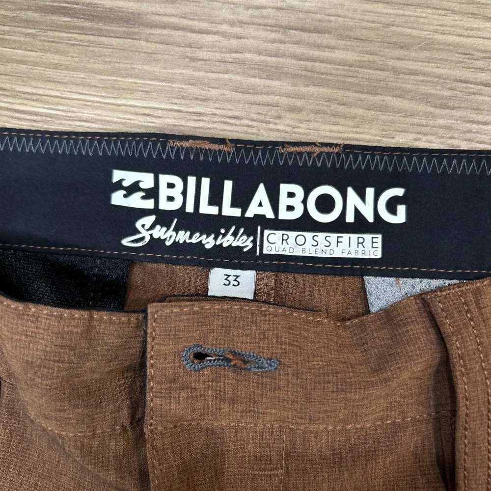 Billabong Crossfire Submersibles Hybrid Shorts Mens 33 Brown Quick Dry Stretch